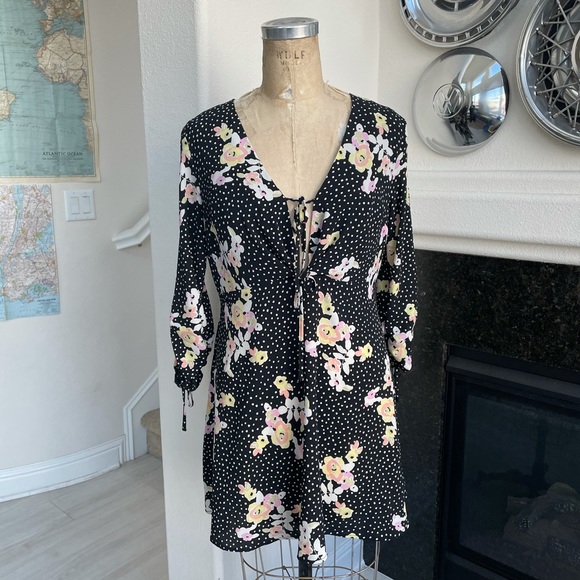 Topshop polka dot floral tea dress 10 - Picture 3 of 8